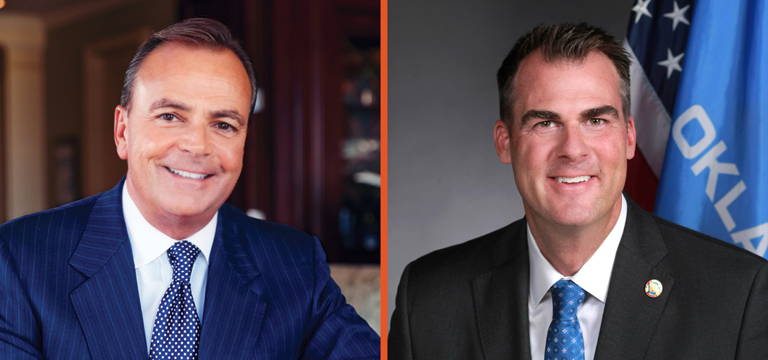 Rick Caruso and Kevin Stitt headshots