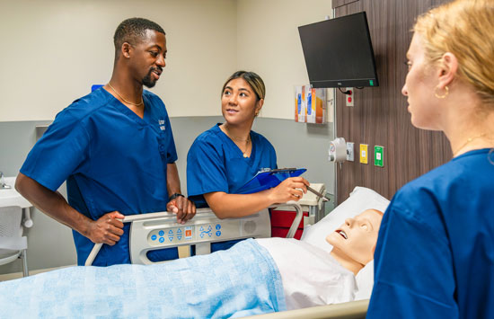 College of Health Science nursing students in training