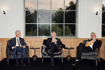 Ambassadors Robert O'Brien and Jacques Pitteloud with School of Public Policy Dean Pete Peterson