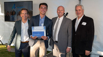 student receiving a scholarship