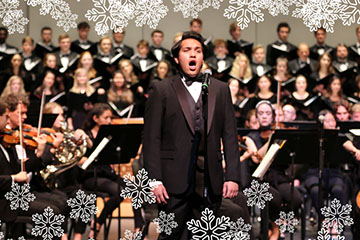 Pepperdine choir with instruments