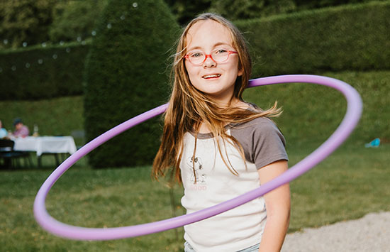 little girls with hoola hoop