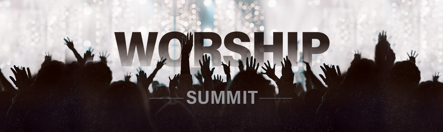 Worship Summit logo with praise hands in the air