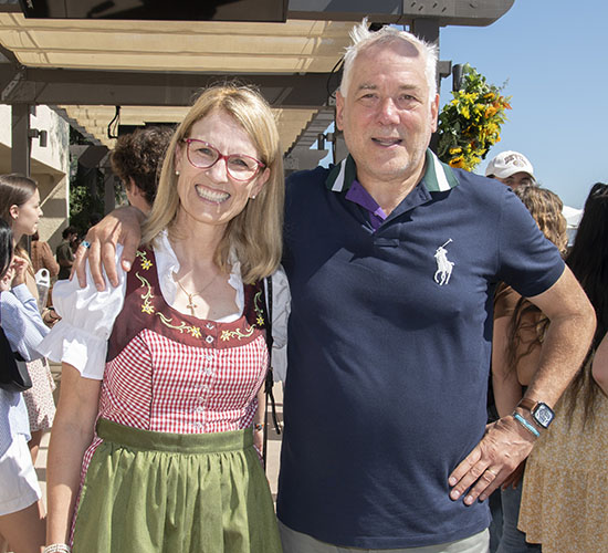 Herr Daughtery and attendee dressed in German attire