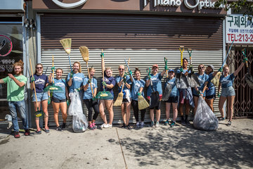 Students at a clean up project for Step Forward Day in 2016