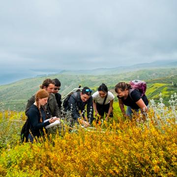 Helen Holmlund researches with students