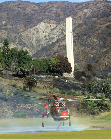 Responders transport water from Pepperdine University to the fires. Photo courtesy of CAL FIRE.